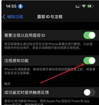 湘西苹果14维修网点分享iPhone14注视感知功能有什么用 